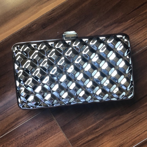 charming charlie silver clutch
